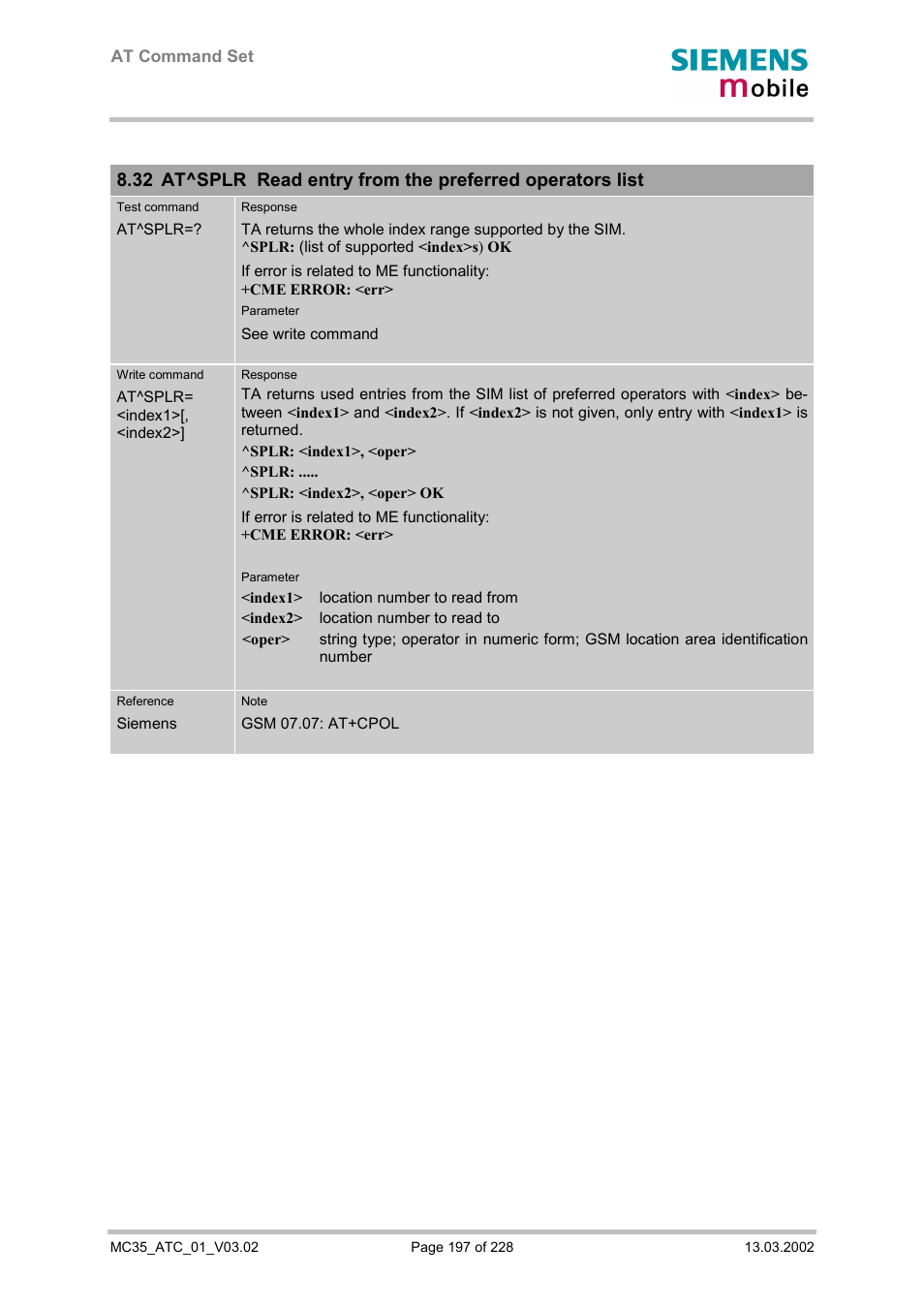 Siemens MC35 User Manual | Page 197 / 228