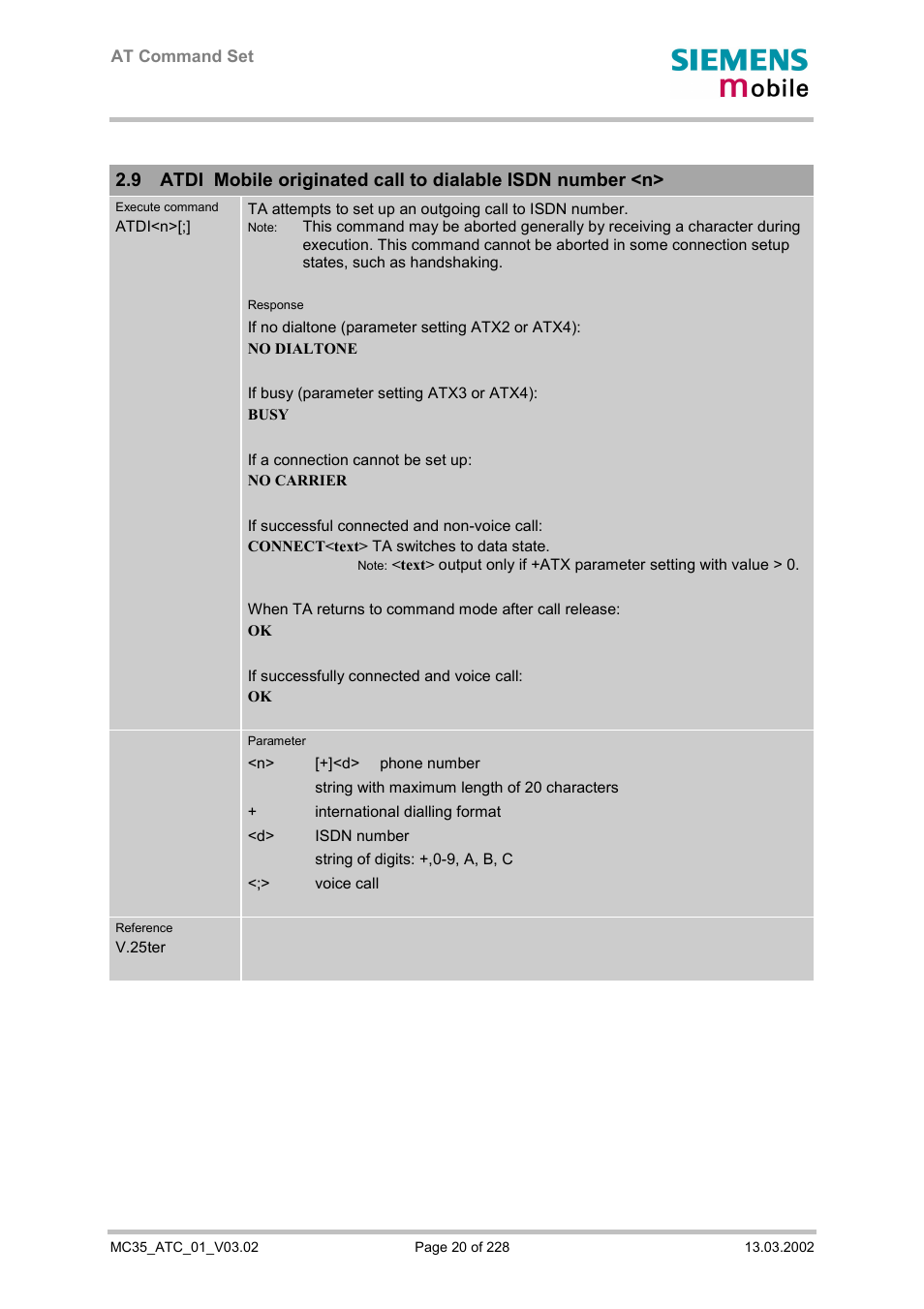 Siemens MC35 User Manual | Page 20 / 228