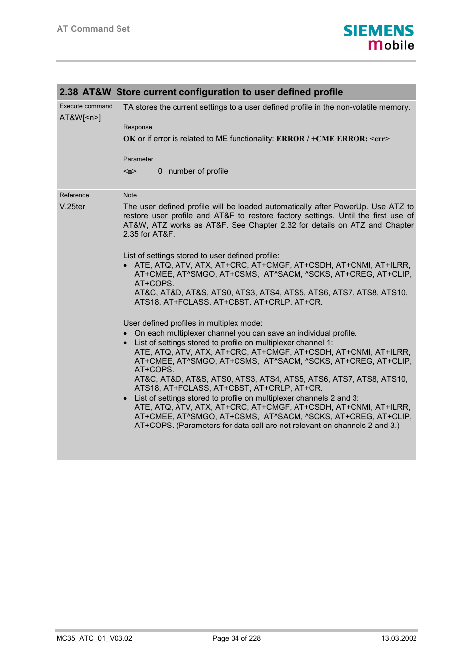 Siemens MC35 User Manual | Page 34 / 228