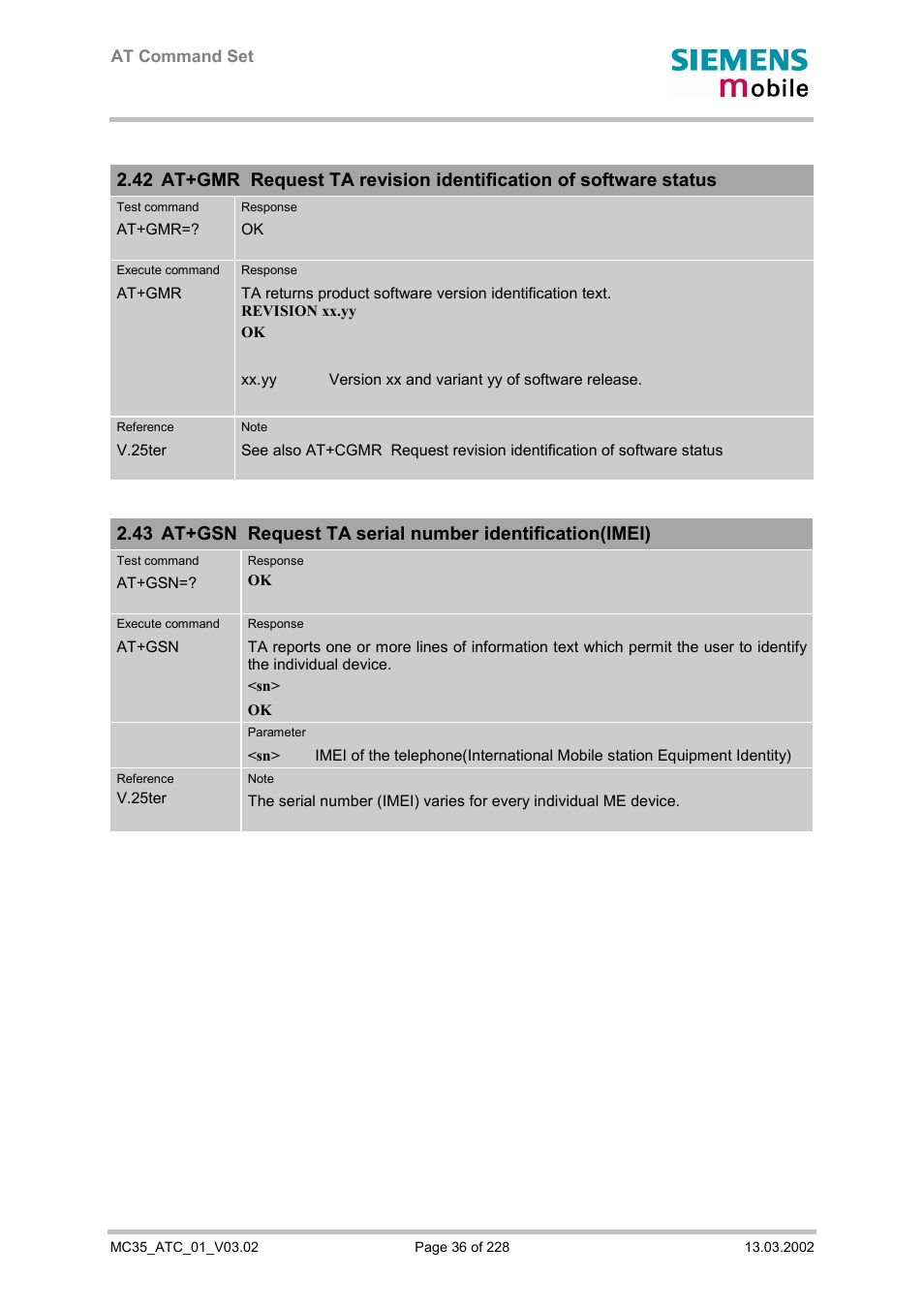 Siemens MC35 User Manual | Page 36 / 228