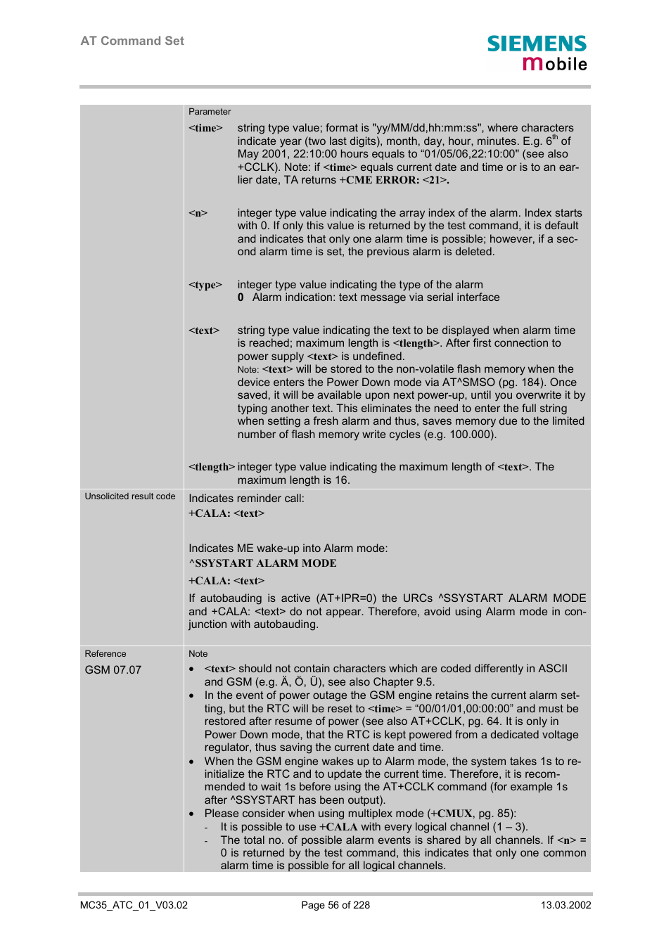 Siemens MC35 User Manual | Page 56 / 228