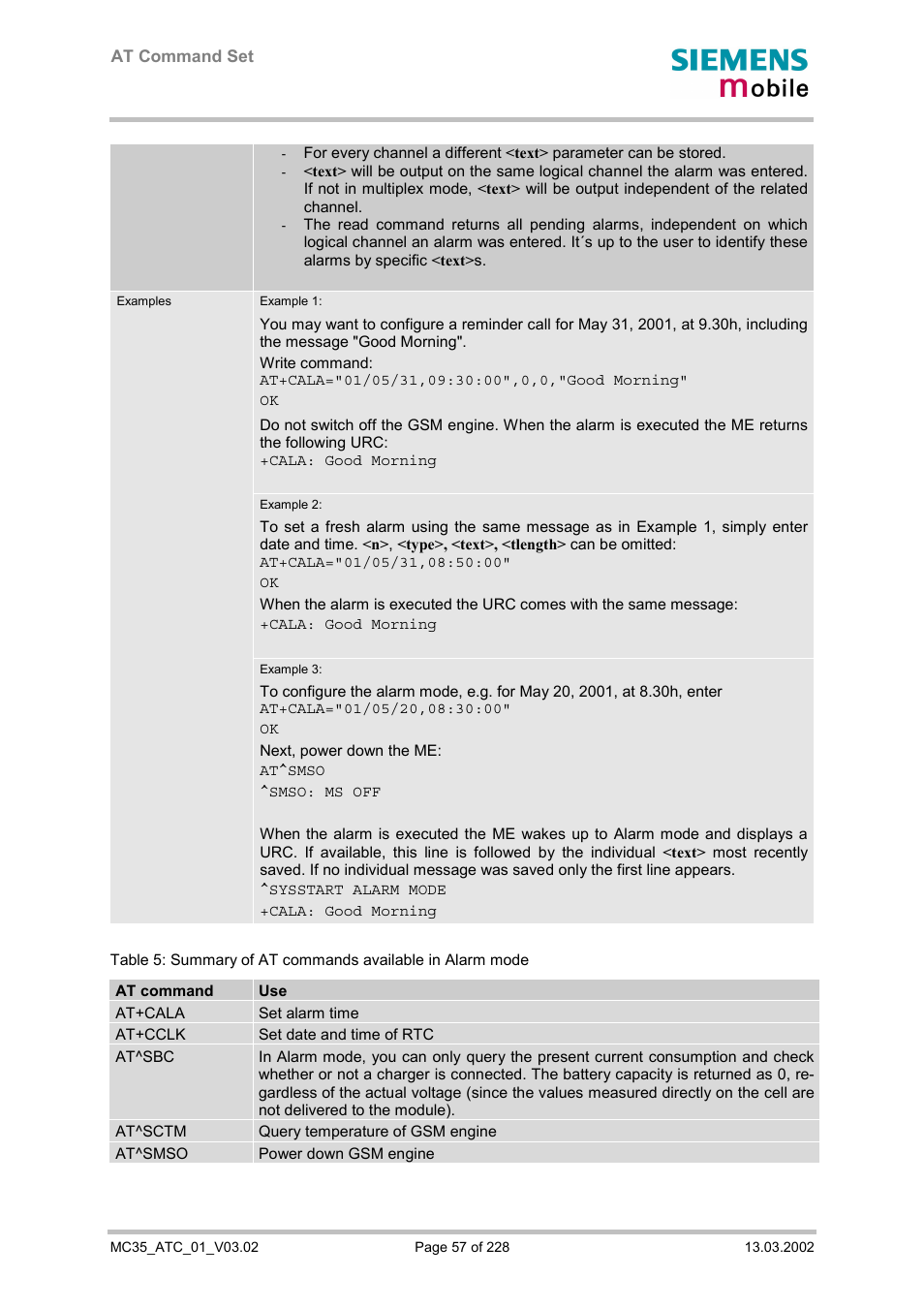 Siemens MC35 User Manual | Page 57 / 228