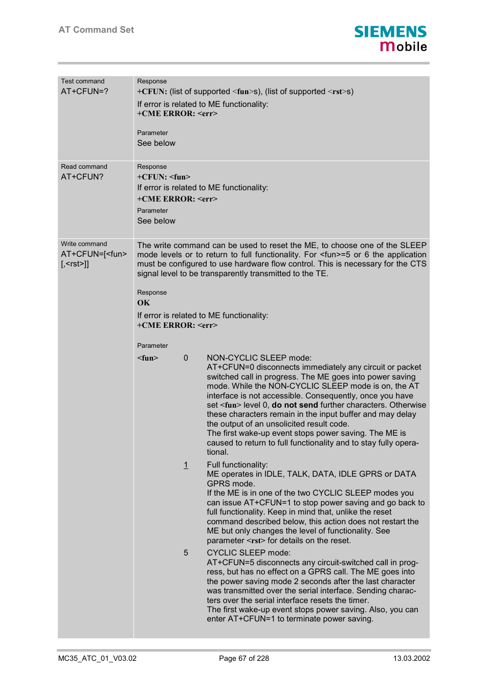 Siemens MC35 User Manual | Page 67 / 228