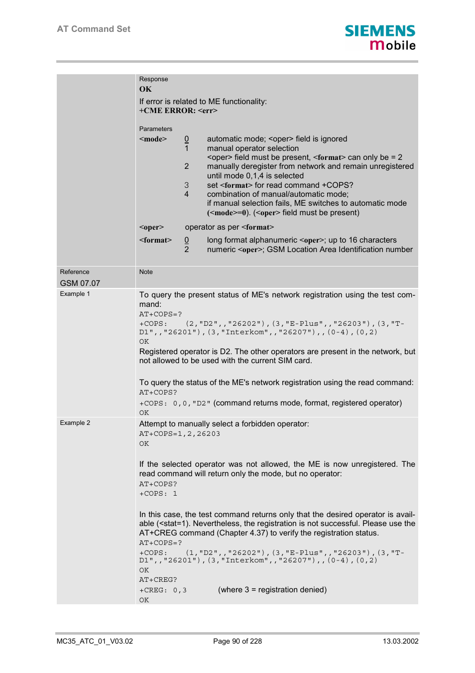 Siemens MC35 User Manual | Page 90 / 228