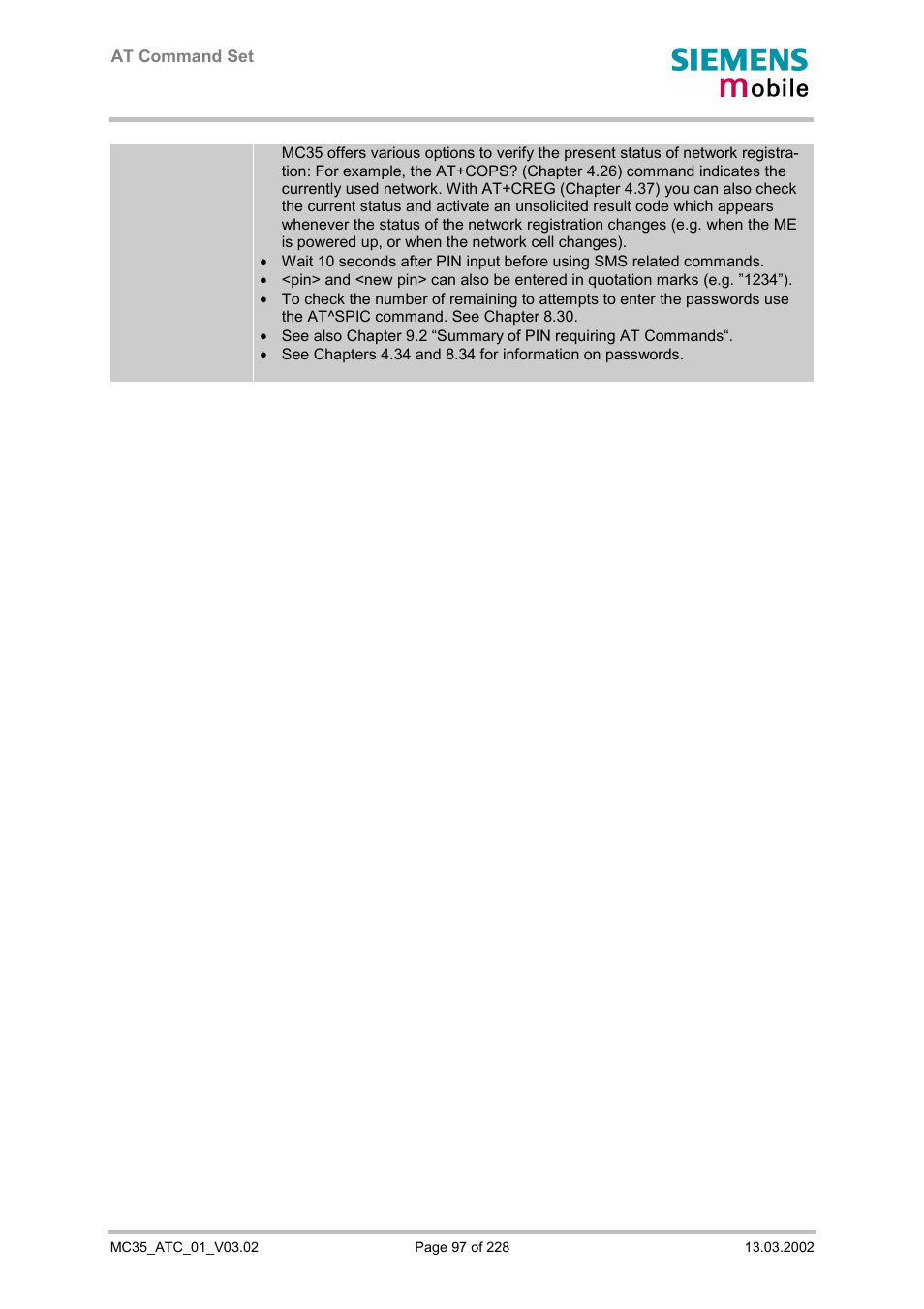 Siemens MC35 User Manual | Page 97 / 228