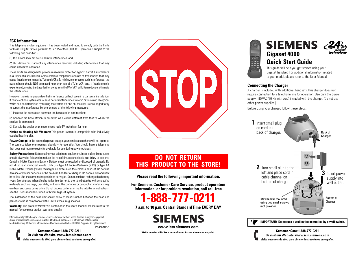 Siemens Gigaset 4000 User Manual | 2 pages