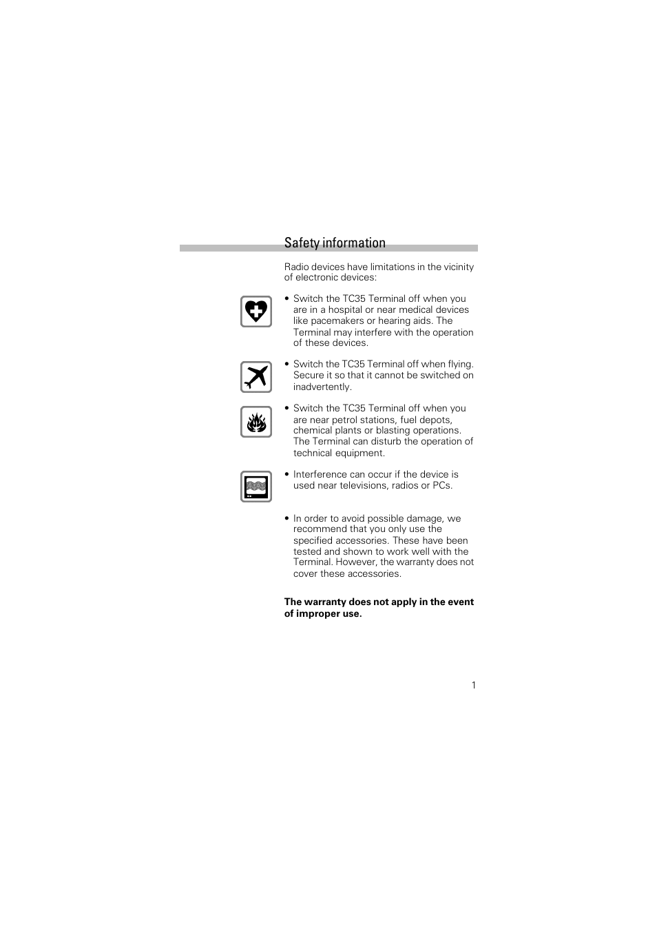 Safety information | Siemens TC35 User Manual | Page 3 / 39