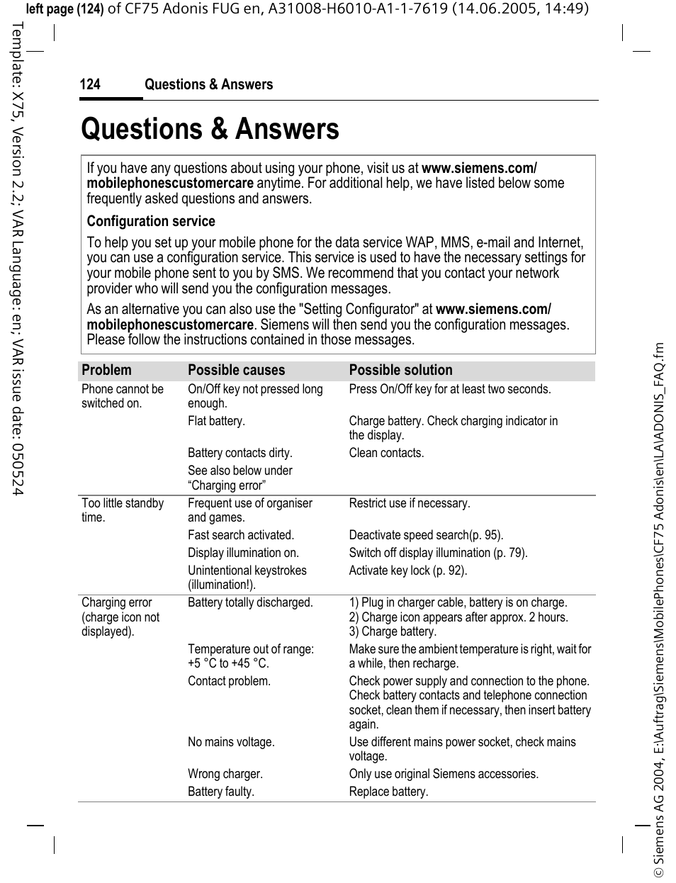 Questions & answers | Siemens CF75 User Manual | Page 125 / 150