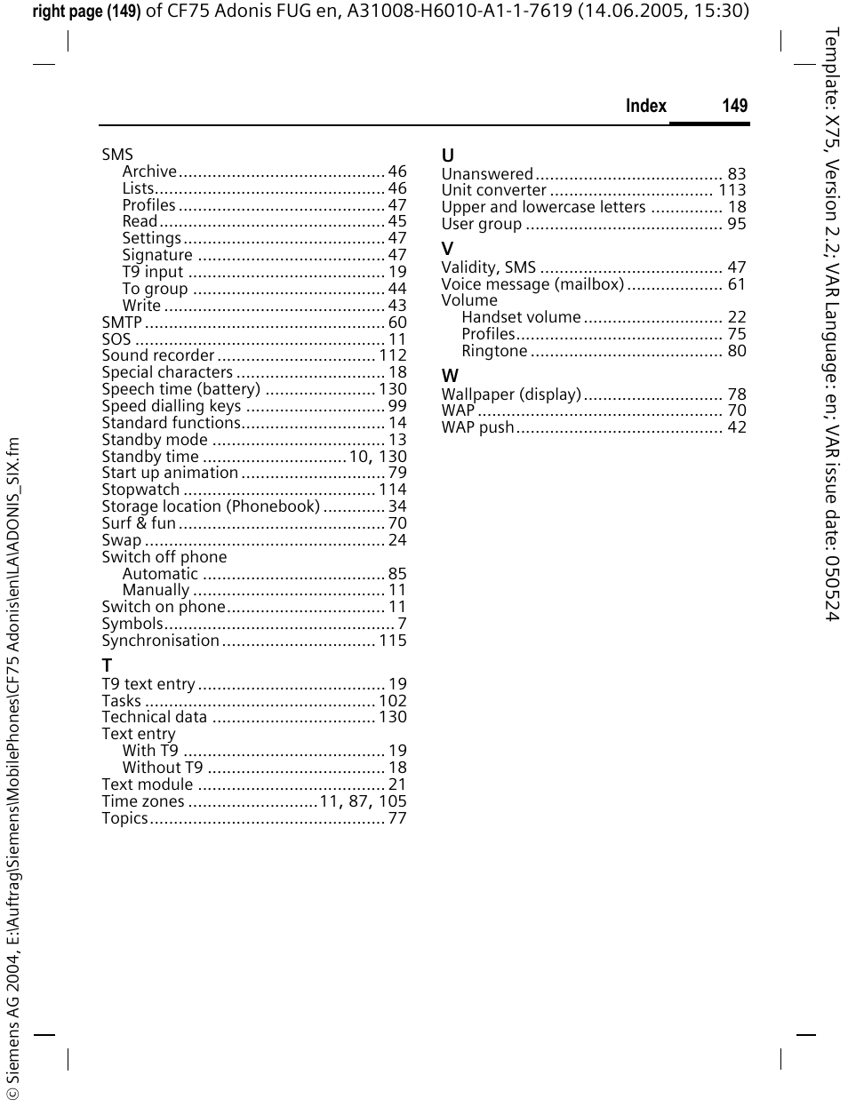 Siemens CF75 User Manual | Page 150 / 150