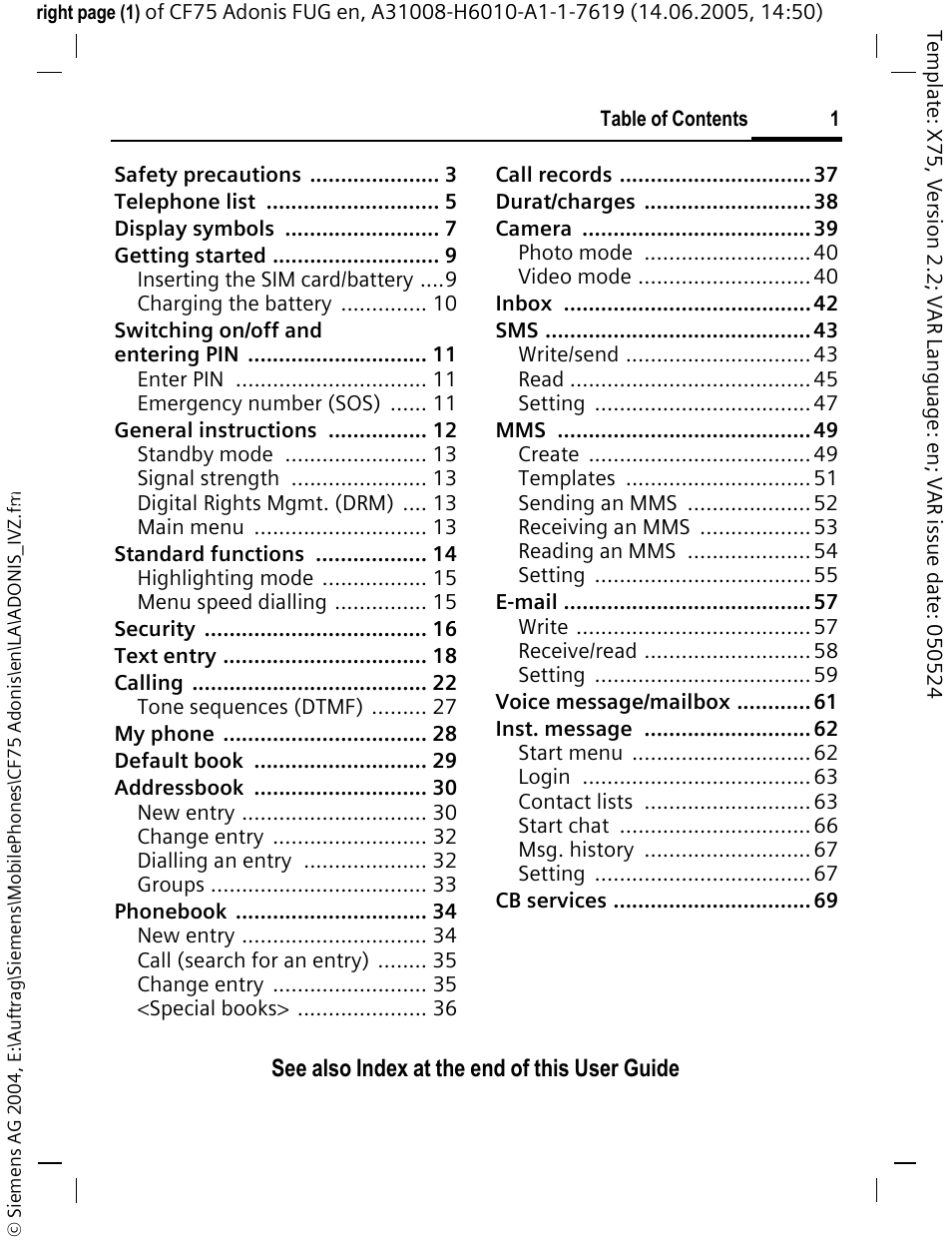 Siemens CF75 User Manual | Page 2 / 150