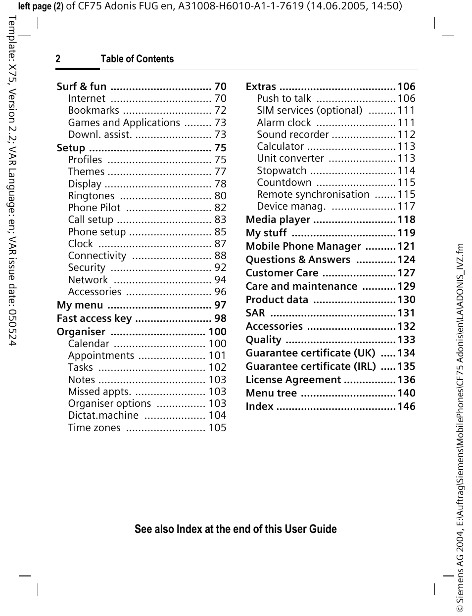 Siemens CF75 User Manual | Page 3 / 150