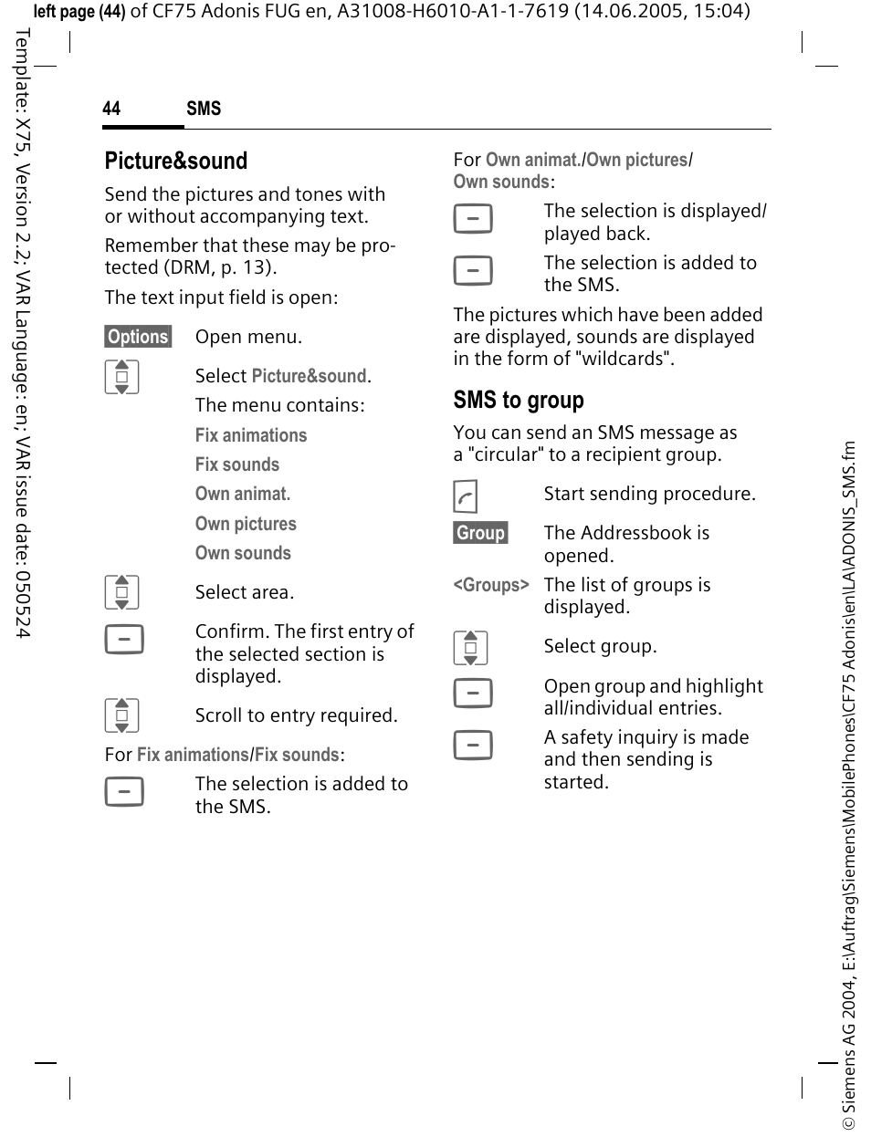 Siemens CF75 User Manual | Page 45 / 150