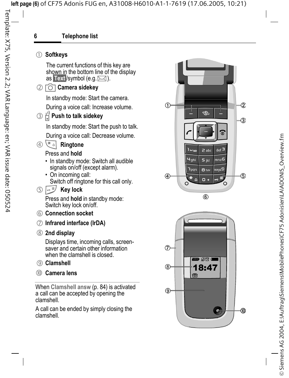 Siemens CF75 User Manual | Page 7 / 150