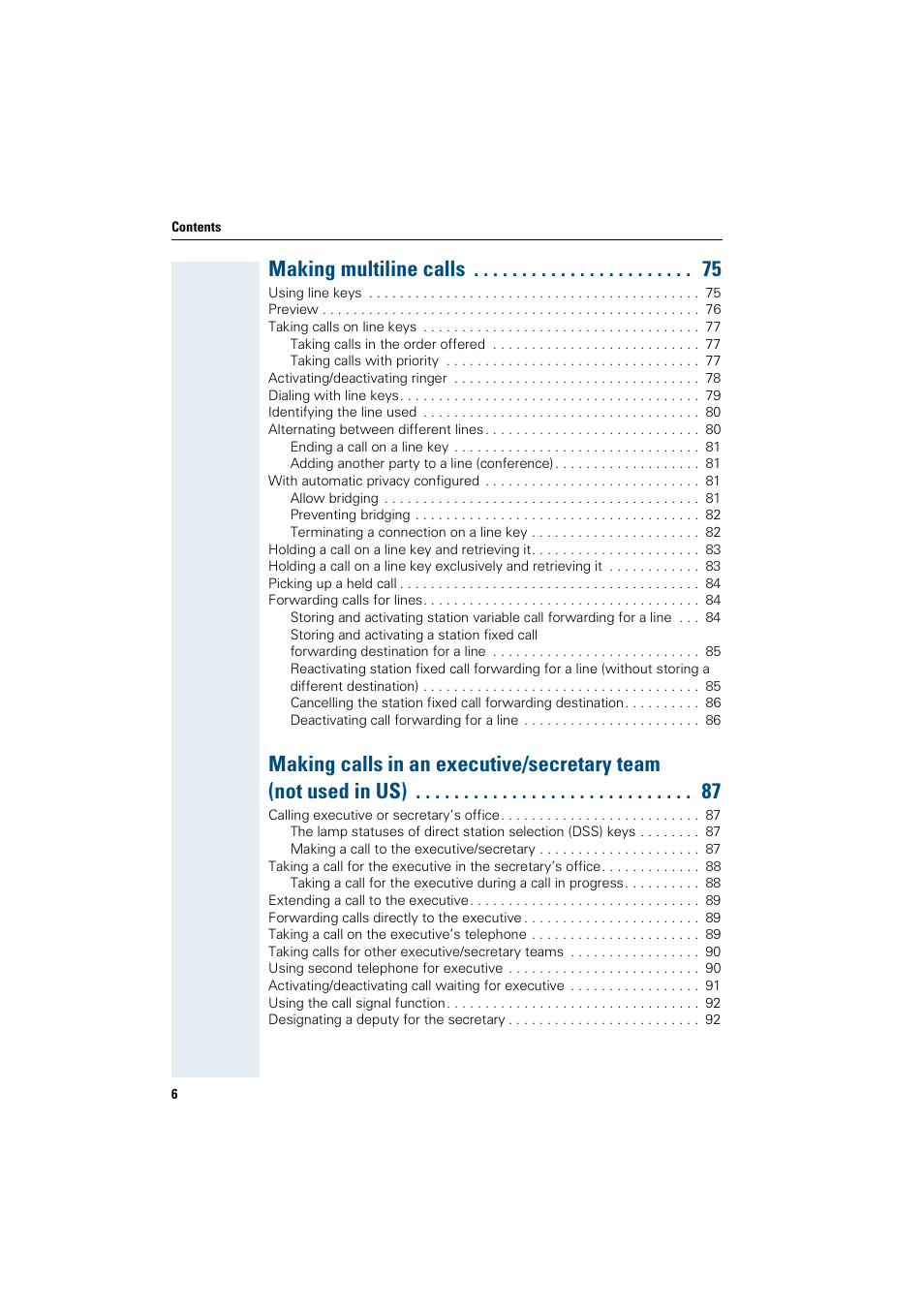 Making multiline calls | Siemens OptiPoint 410 User Manual | Page 6 / 108