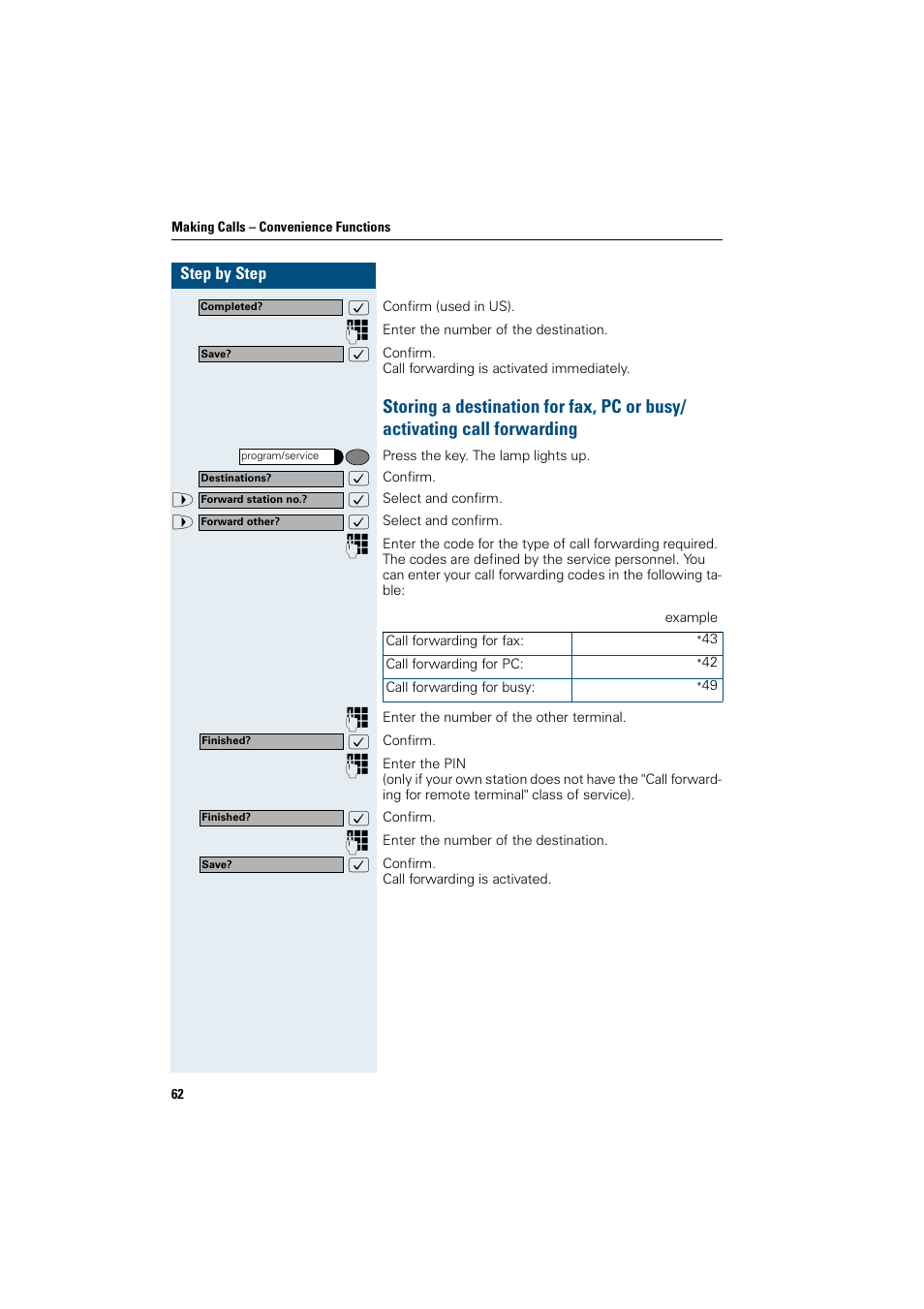 Siemens OptiPoint 410 User Manual | Page 62 / 108