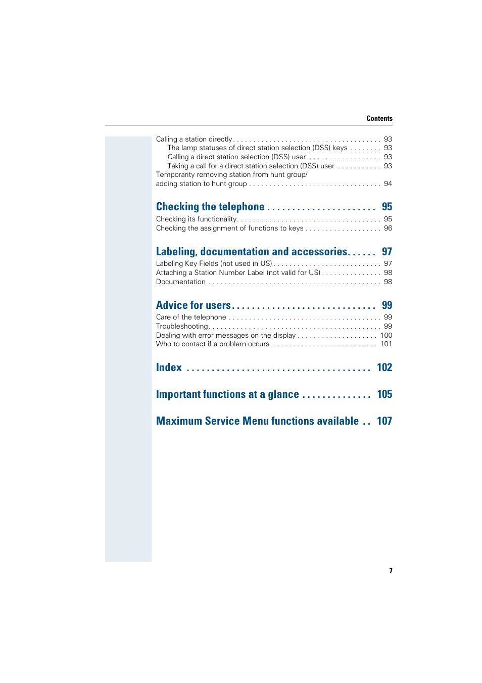 Checking the telephone, Labeling, documentation and accessories, Advice for users | Siemens OptiPoint 410 User Manual | Page 7 / 108