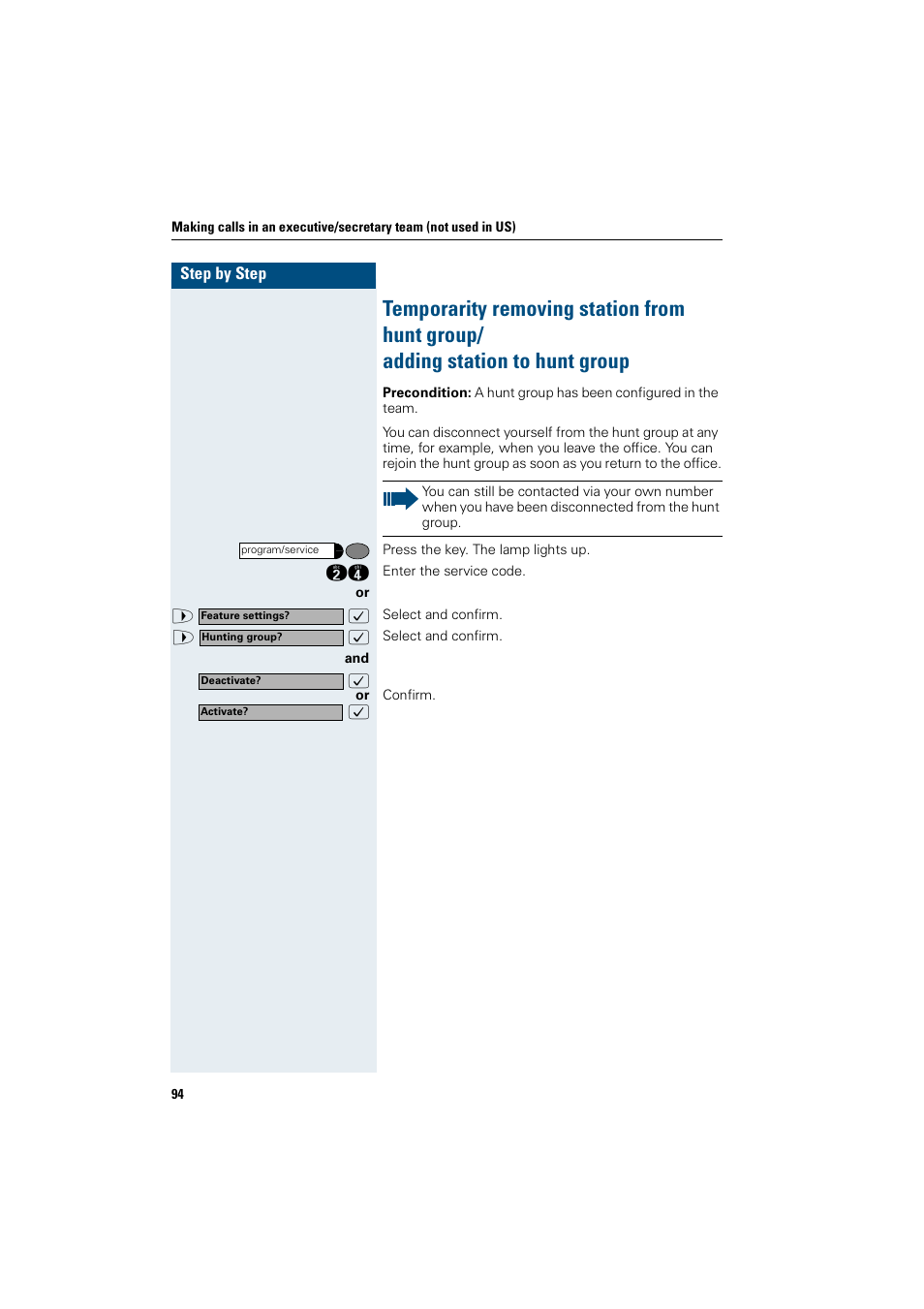 Siemens OptiPoint 410 User Manual | Page 94 / 108