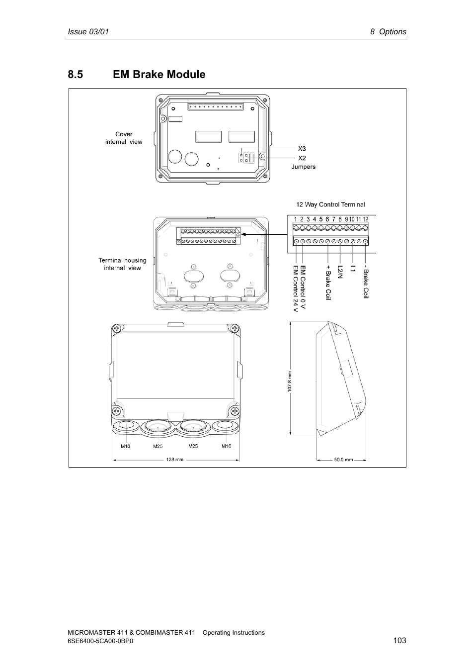 5 em brake module | Siemens MICROMASTER 411 User Manual | Page 103 / 164