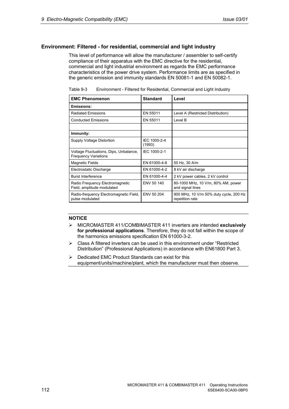 Siemens MICROMASTER 411 User Manual | Page 112 / 164