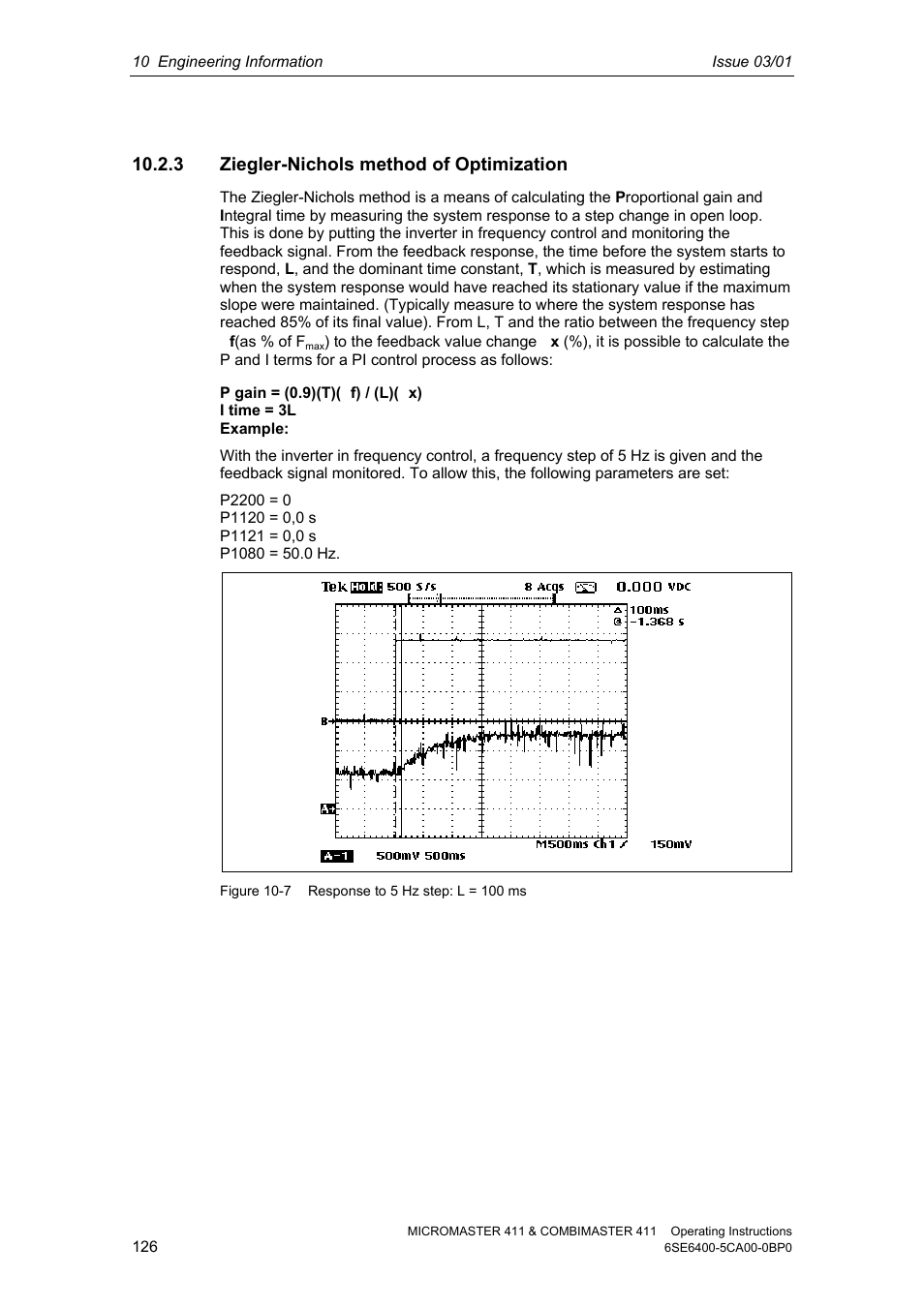 3 ziegler-nichols method of optimization | Siemens MICROMASTER 411 User Manual | Page 126 / 164