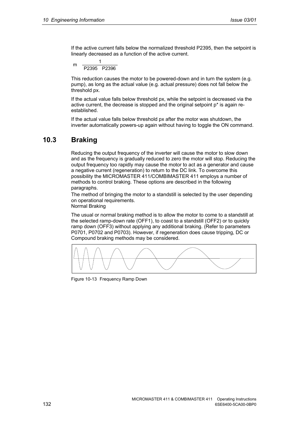 3 braking | Siemens MICROMASTER 411 User Manual | Page 132 / 164