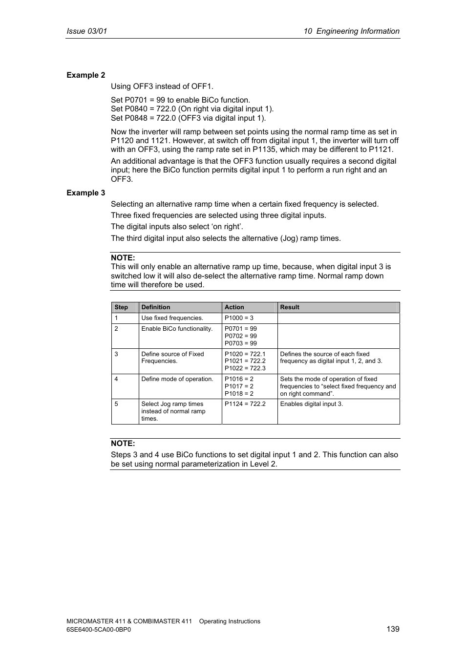 Siemens MICROMASTER 411 User Manual | Page 139 / 164