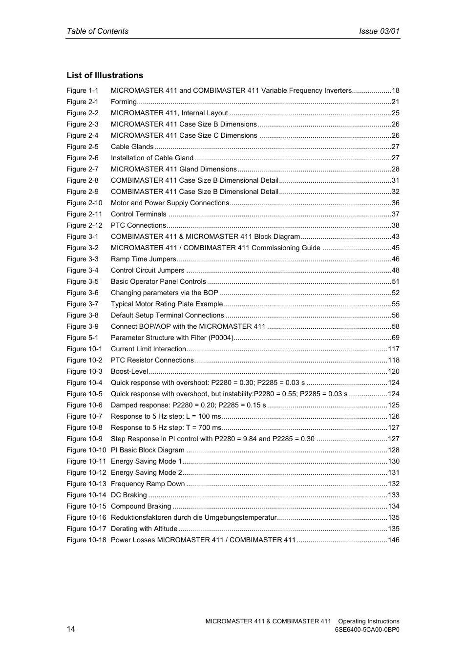 Siemens MICROMASTER 411 User Manual | Page 14 / 164