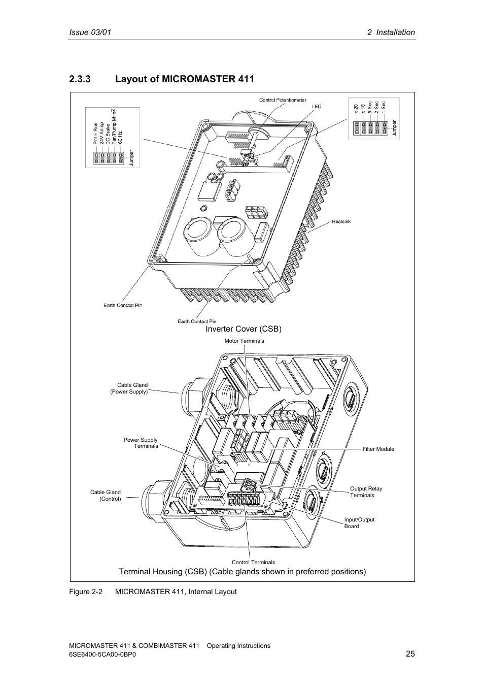 3 layout of micromaster 411 | Siemens MICROMASTER 411 User Manual | Page 25 / 164