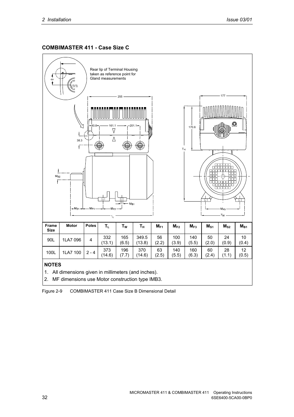 Combimaster 411 - case size c | Siemens MICROMASTER 411 User Manual | Page 32 / 164