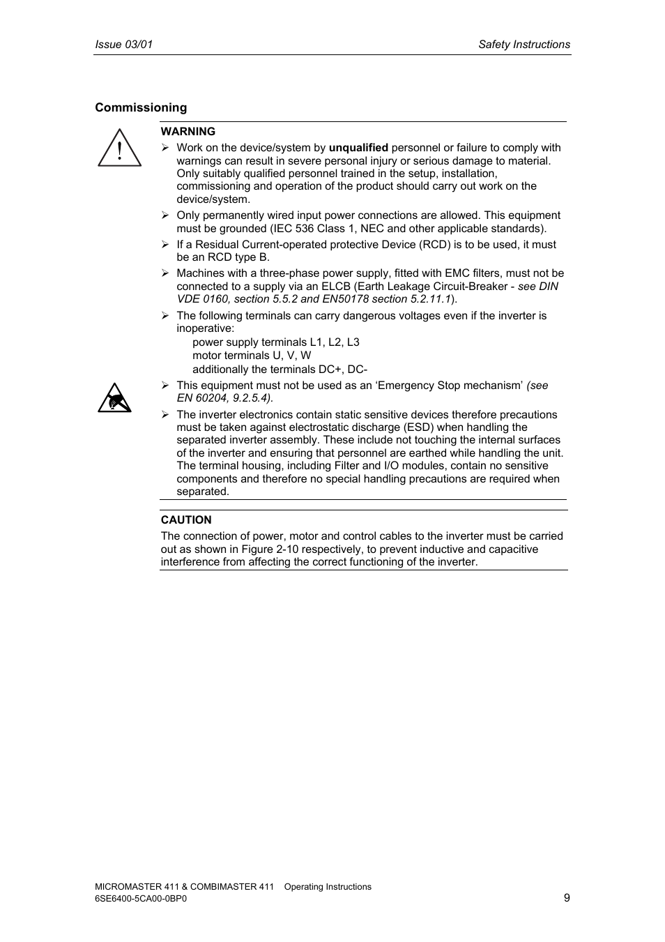 Siemens MICROMASTER 411 User Manual | Page 9 / 164