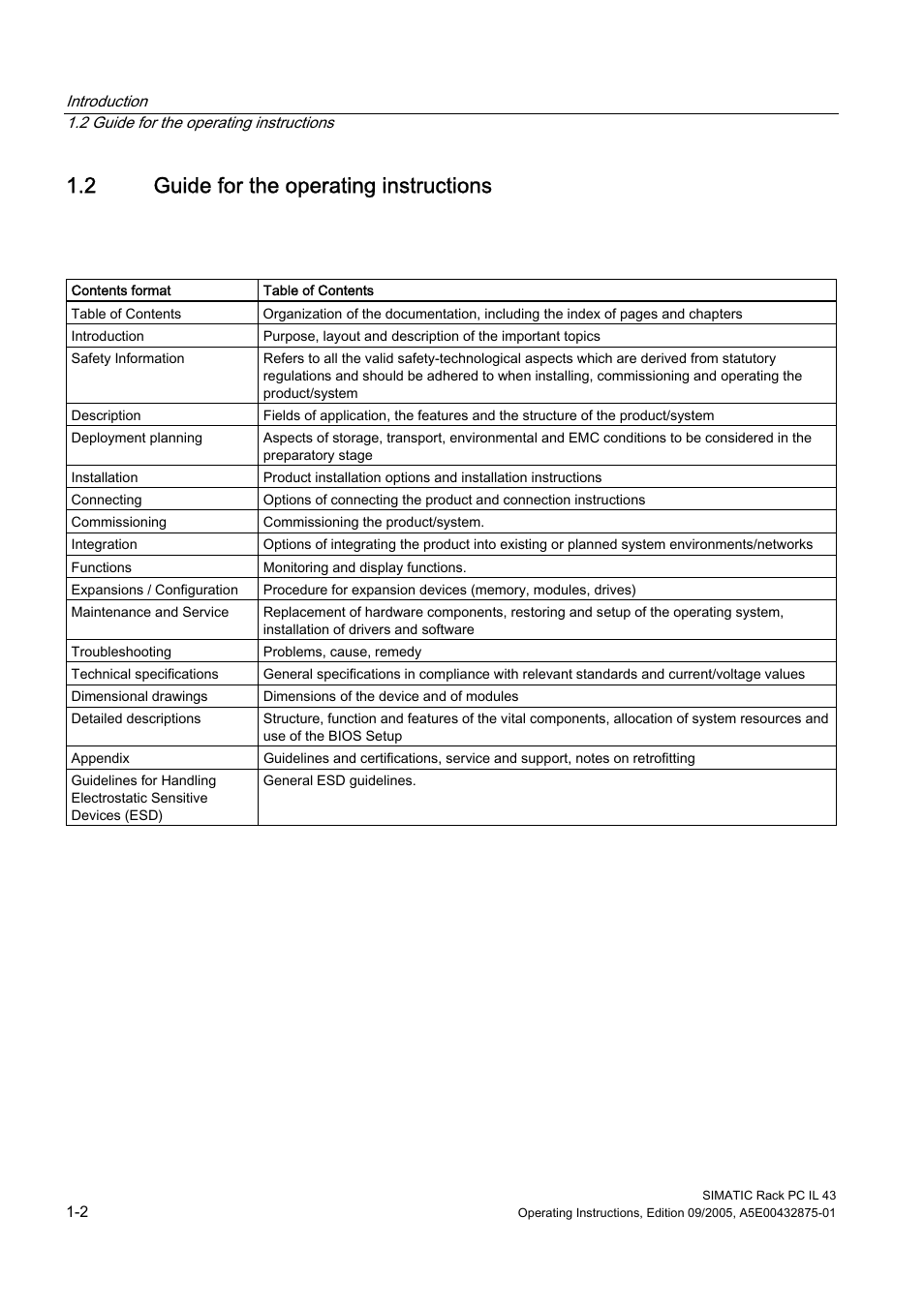 2 guide for the operating instructions, Guide for the operating instructions | Siemens SIMATIC INDUSTRIAL PC PCIL43 User Manual | Page 10 / 112