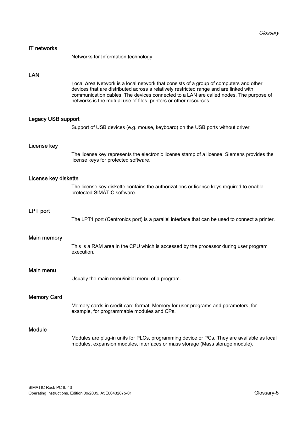 Siemens SIMATIC INDUSTRIAL PC PCIL43 User Manual | Page 101 / 112