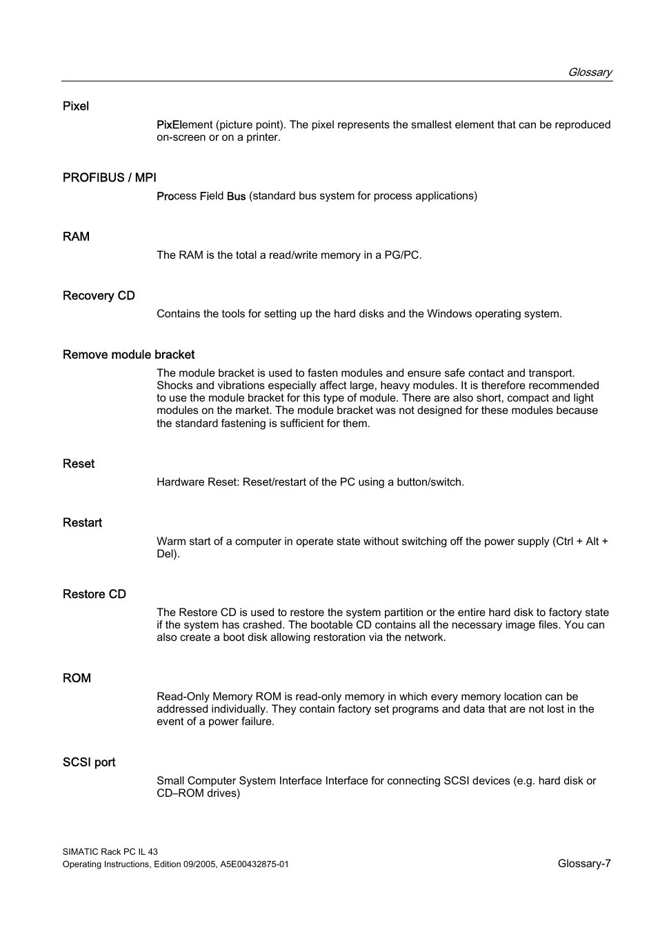 Siemens SIMATIC INDUSTRIAL PC PCIL43 User Manual | Page 103 / 112