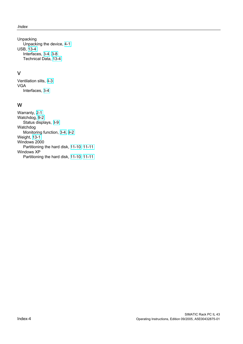 Siemens SIMATIC INDUSTRIAL PC PCIL43 User Manual | Page 110 / 112