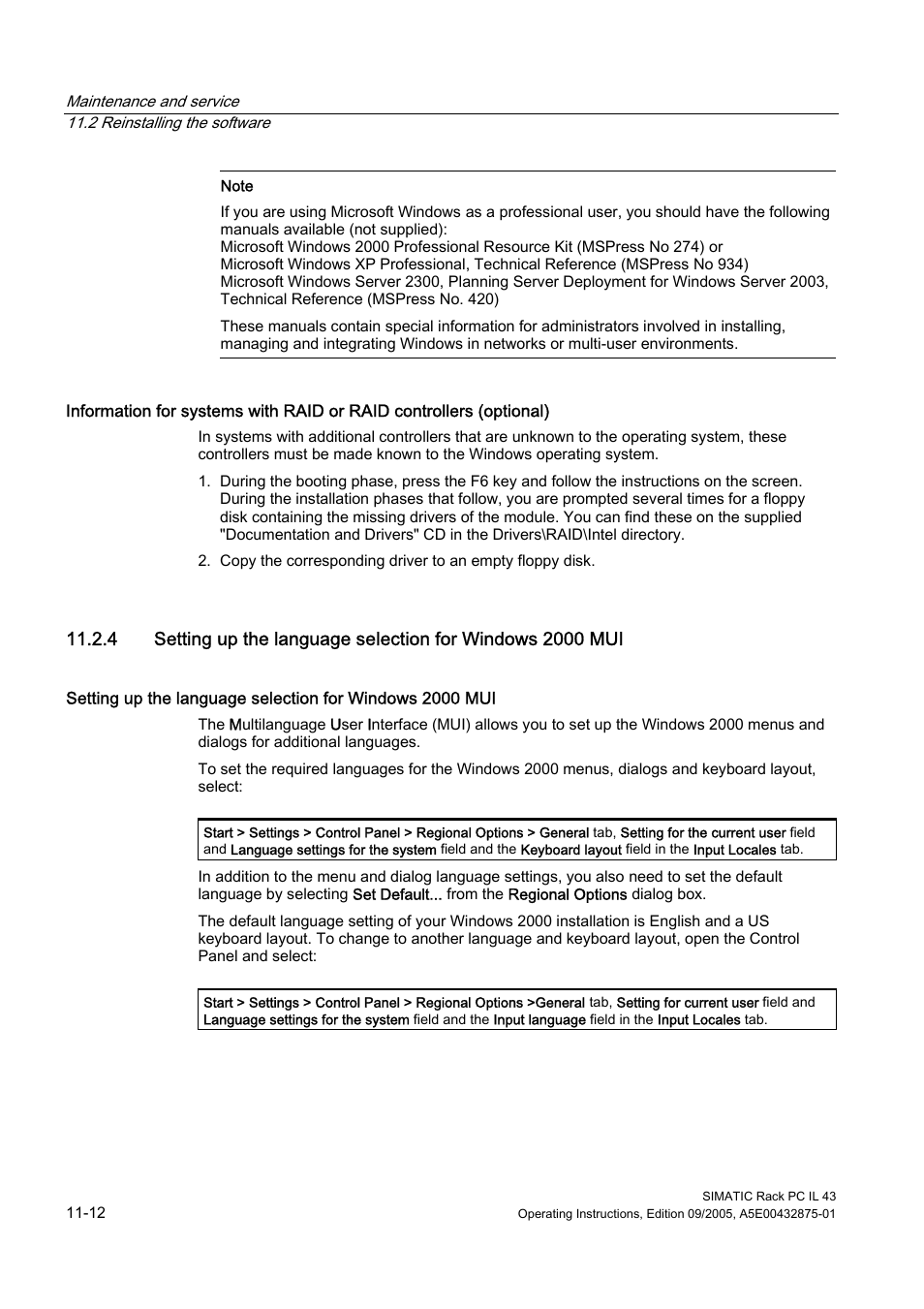 Siemens SIMATIC INDUSTRIAL PC PCIL43 User Manual | Page 66 / 112