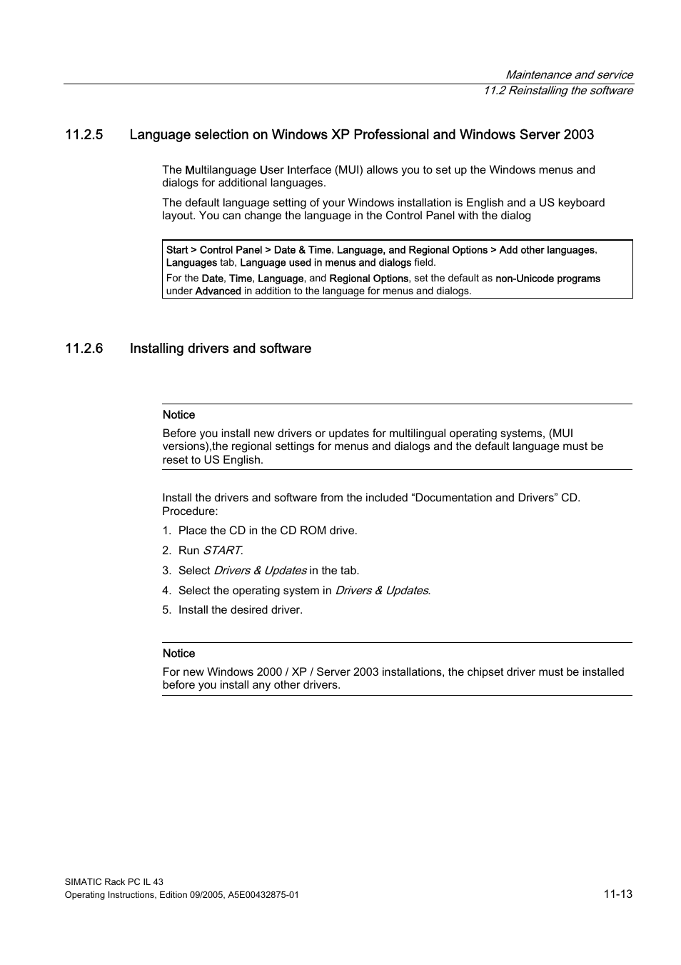 6 installing drivers and software | Siemens SIMATIC INDUSTRIAL PC PCIL43 User Manual | Page 67 / 112