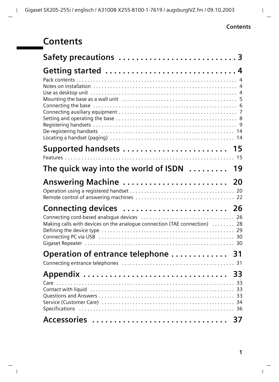 Siemens GIGASET SX255 User Manual | Page 2 / 52