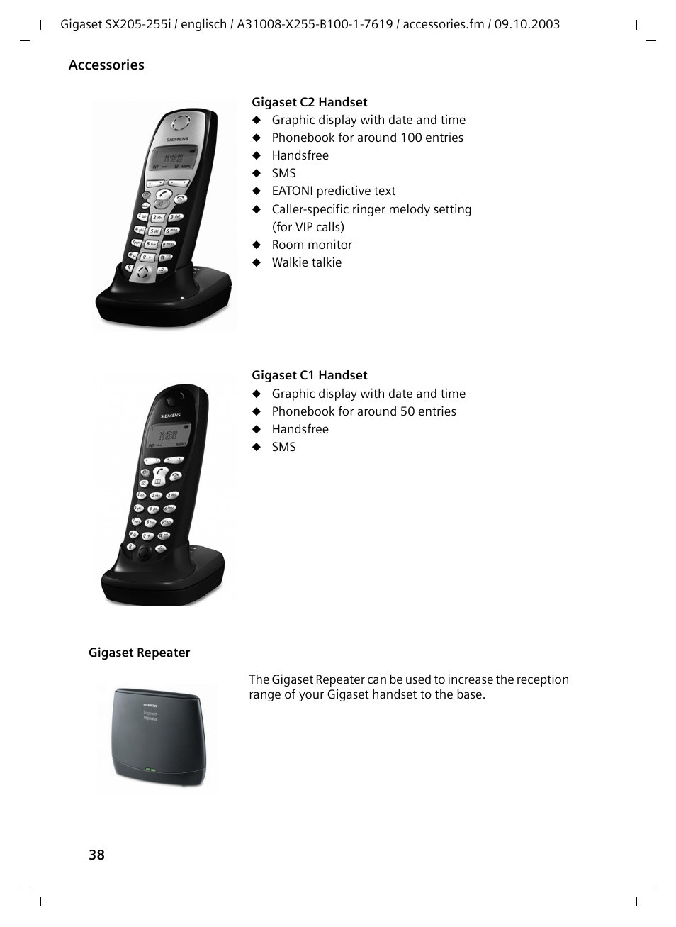 Siemens GIGASET SX255 User Manual | Page 39 / 52