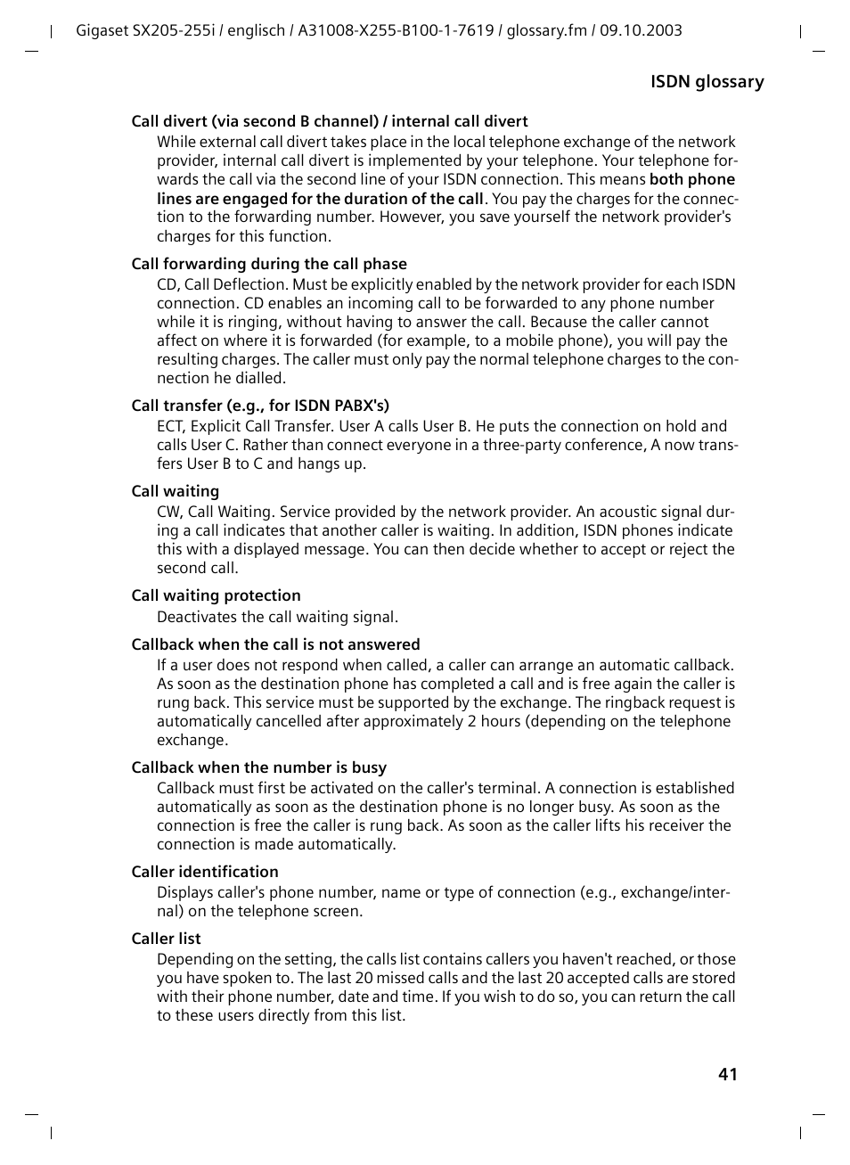 Siemens GIGASET SX255 User Manual | Page 42 / 52