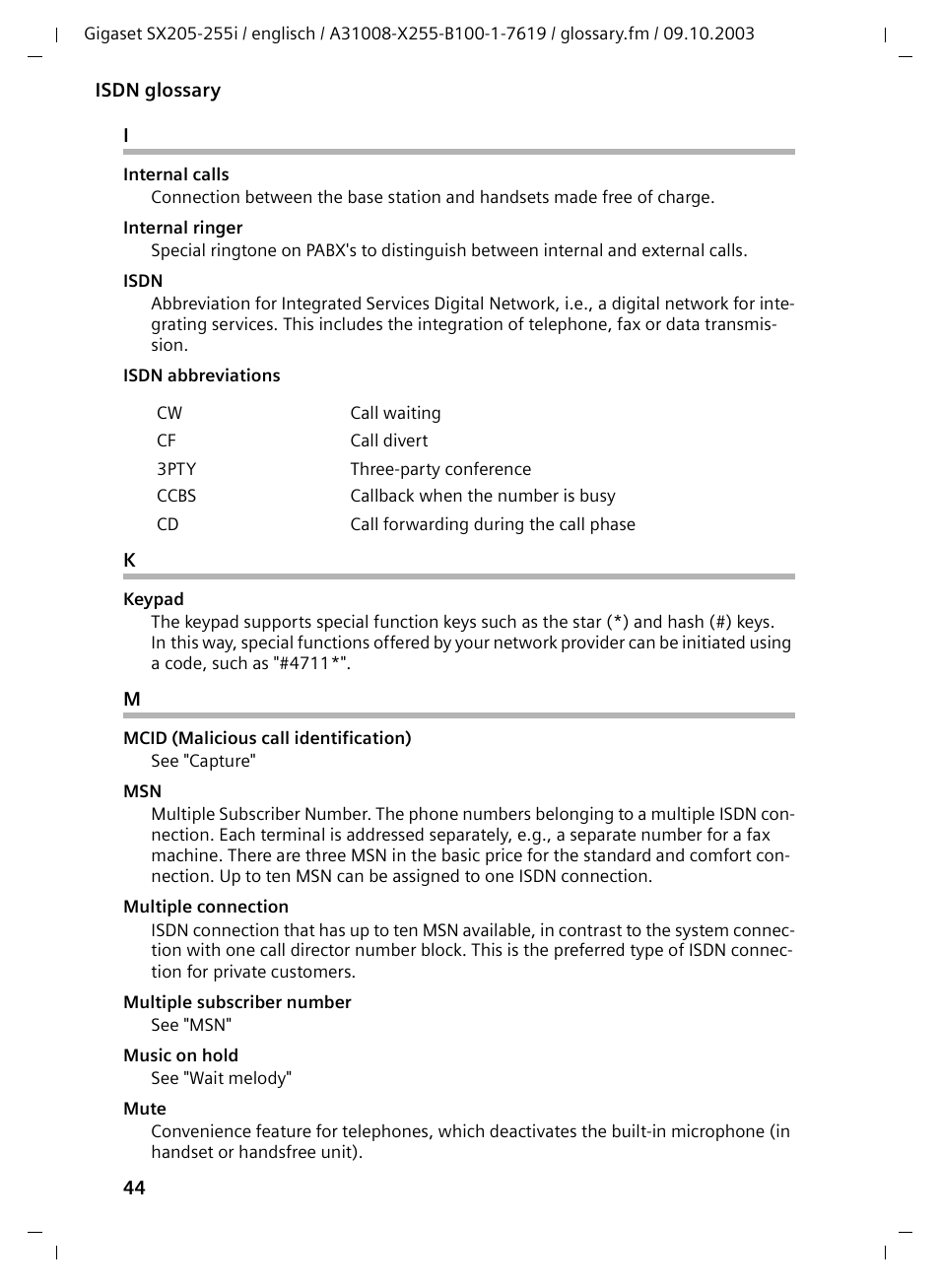 Siemens GIGASET SX255 User Manual | Page 45 / 52