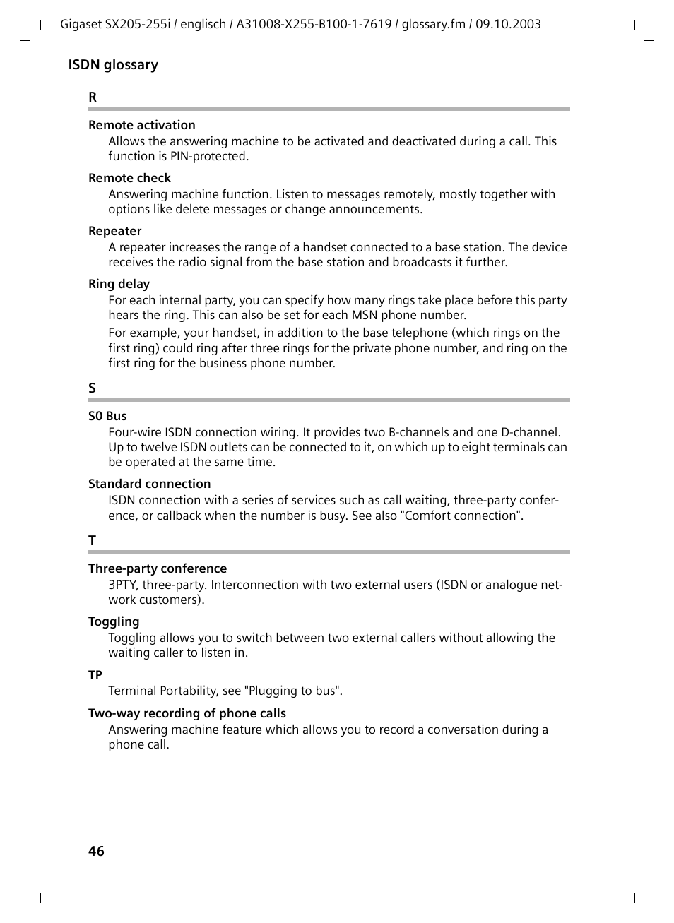 Siemens GIGASET SX255 User Manual | Page 47 / 52