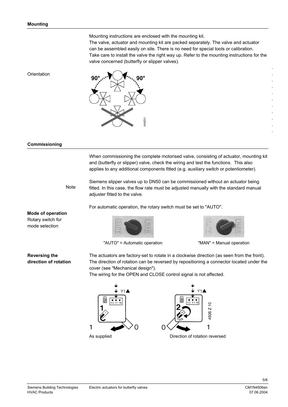 Siemens Electric Actuators For Butterfly Valves SQU83 User Manual | Page 5 / 8