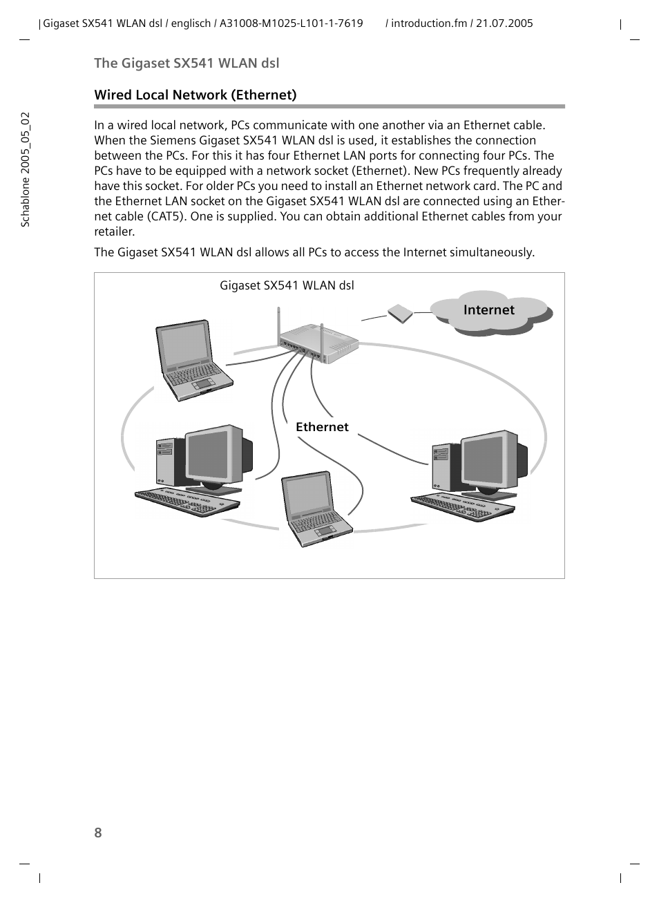 Wired local network (ethernet) | Siemens Gigaset SX541 WLAN dsl User Manual | Page 10 / 187