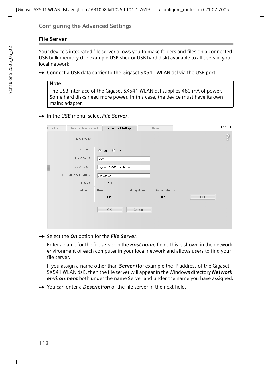 File server | Siemens Gigaset SX541 WLAN dsl User Manual | Page 114 / 187