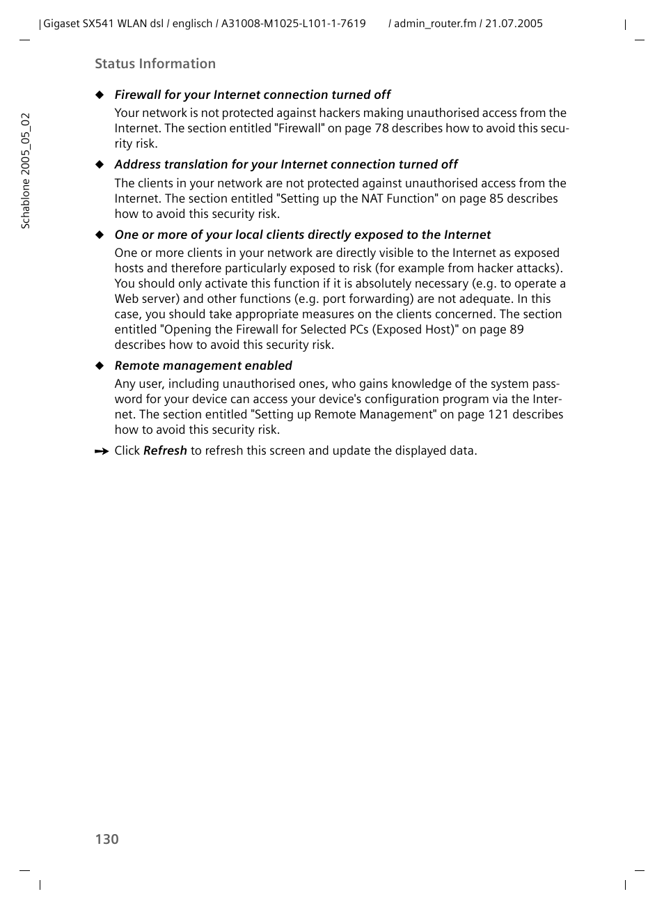 Siemens Gigaset SX541 WLAN dsl User Manual | Page 132 / 187