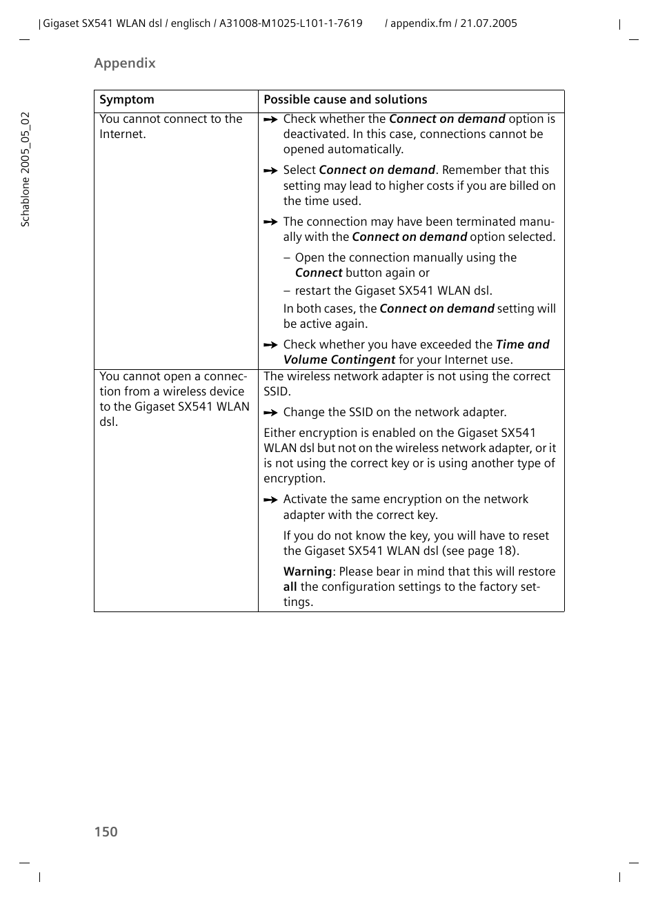Siemens Gigaset SX541 WLAN dsl User Manual | Page 152 / 187