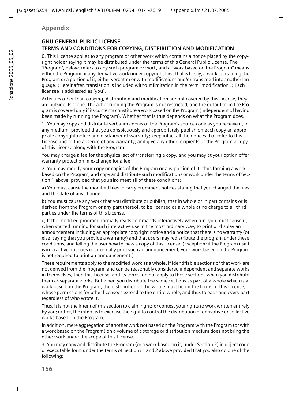 156 appendix | Siemens Gigaset SX541 WLAN dsl User Manual | Page 158 / 187