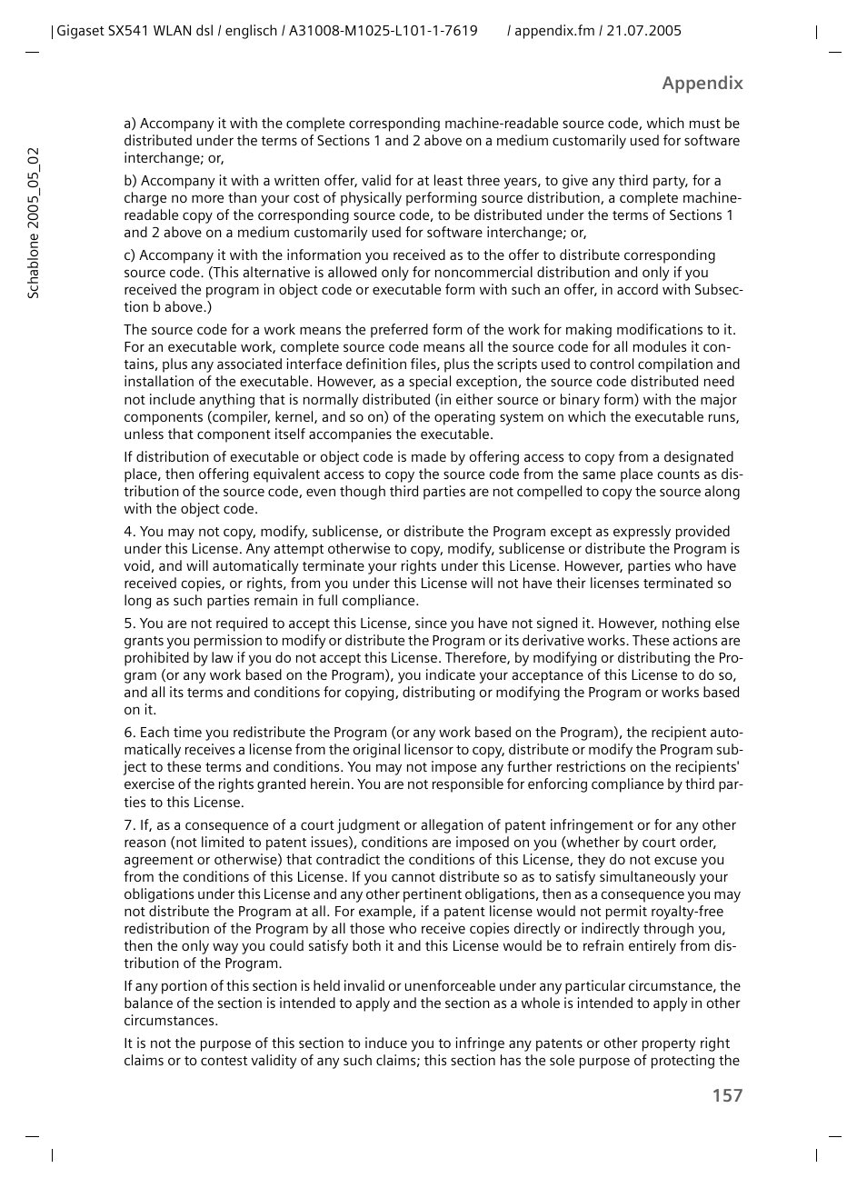 157 appendix | Siemens Gigaset SX541 WLAN dsl User Manual | Page 159 / 187
