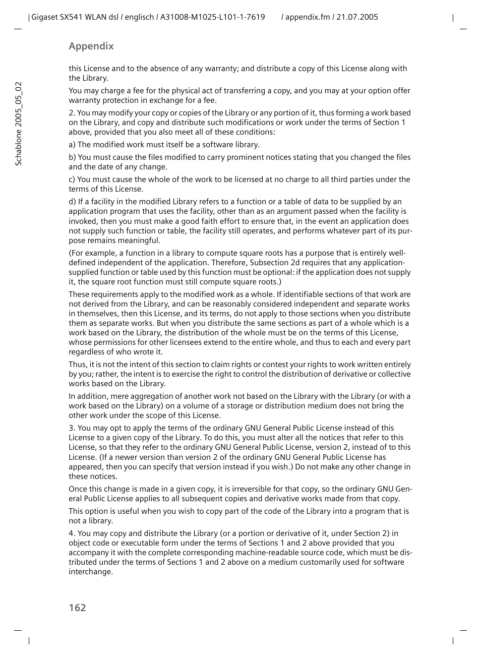 162 appendix | Siemens Gigaset SX541 WLAN dsl User Manual | Page 164 / 187