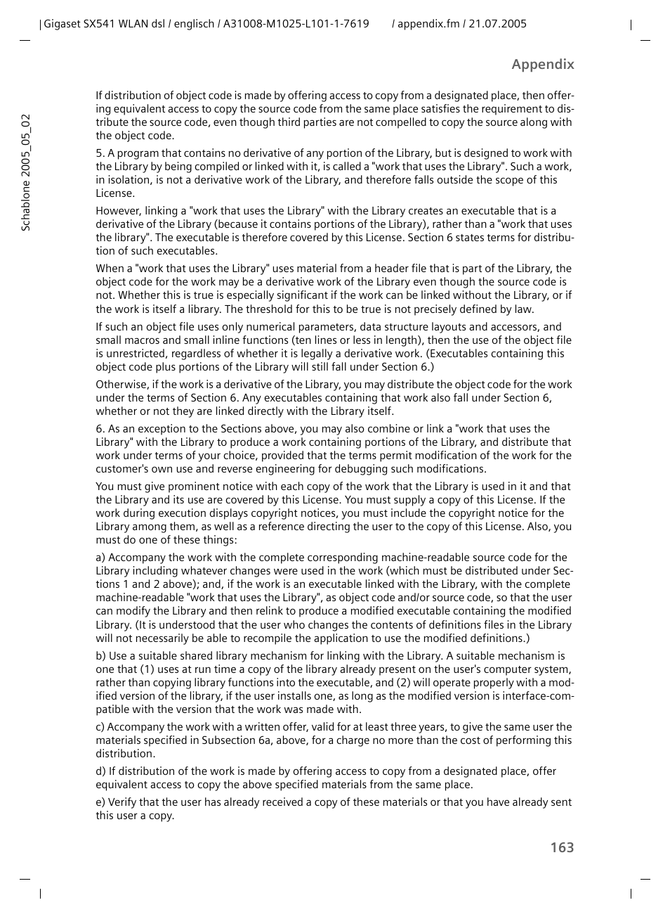 163 appendix | Siemens Gigaset SX541 WLAN dsl User Manual | Page 165 / 187
